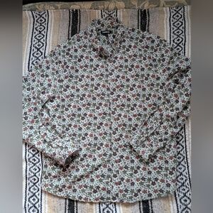 Express Floral Flannel Button-Up Shirt